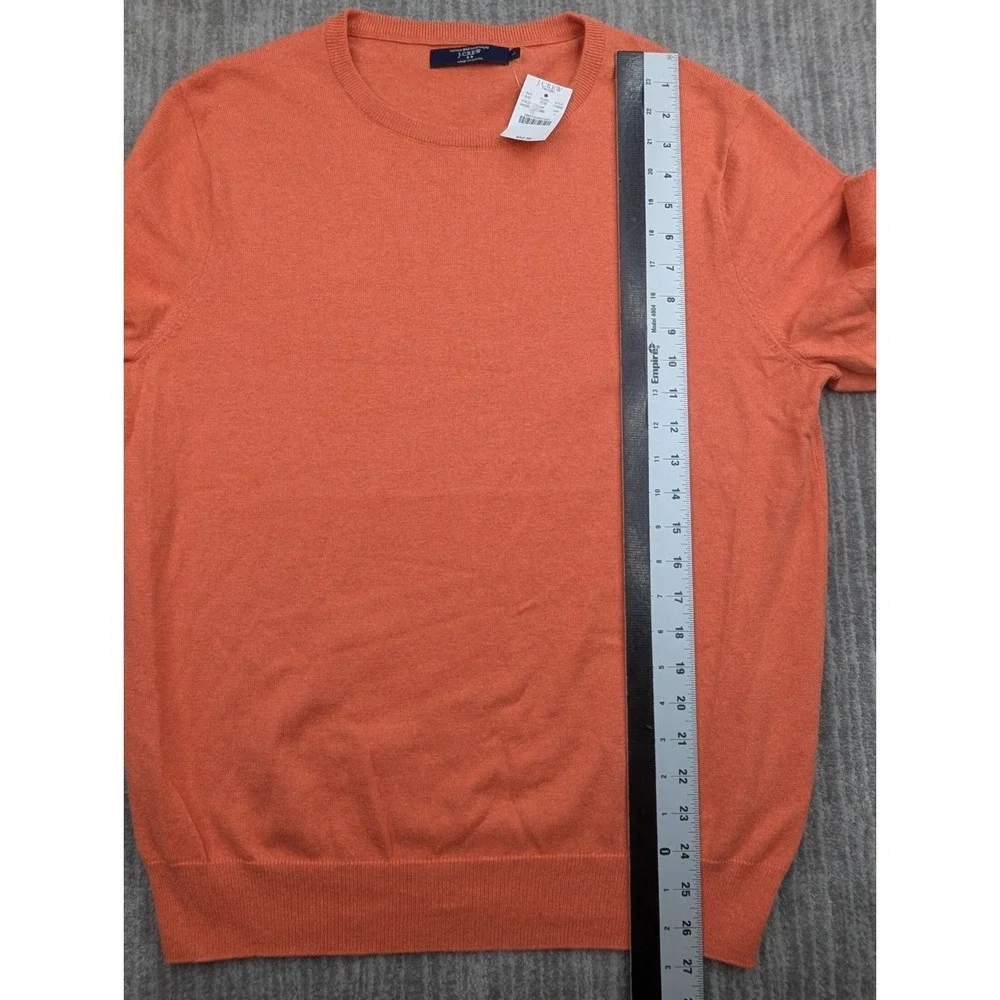J. Crew Factory Men L Orange Cotton Cashmere Crew Neck Sweater 17659 NWT
